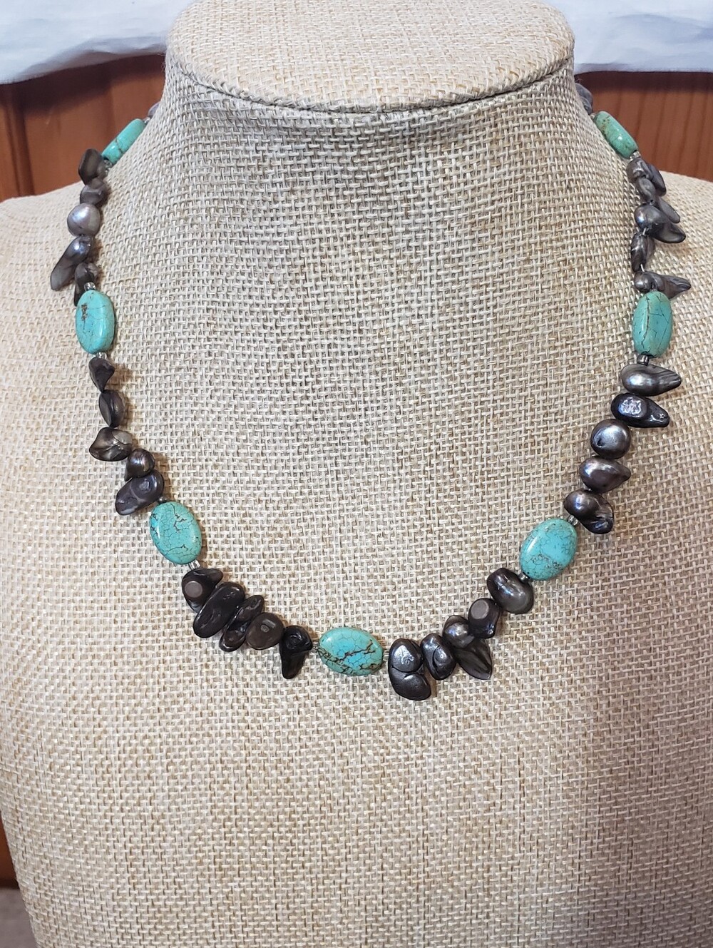 ARTISAN Toggle Faux Turquoise & Baroque Pearls Necklace